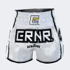 CRNR Muay Thai Shorts - White/Black Photo 2